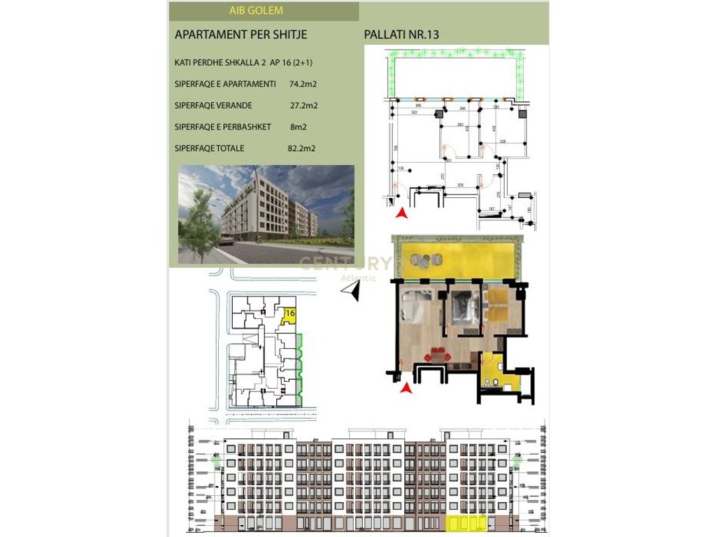 Shitet Apartament 2+1+27m² Verande,  në Golem-Durres 90000€ | 109 m²
