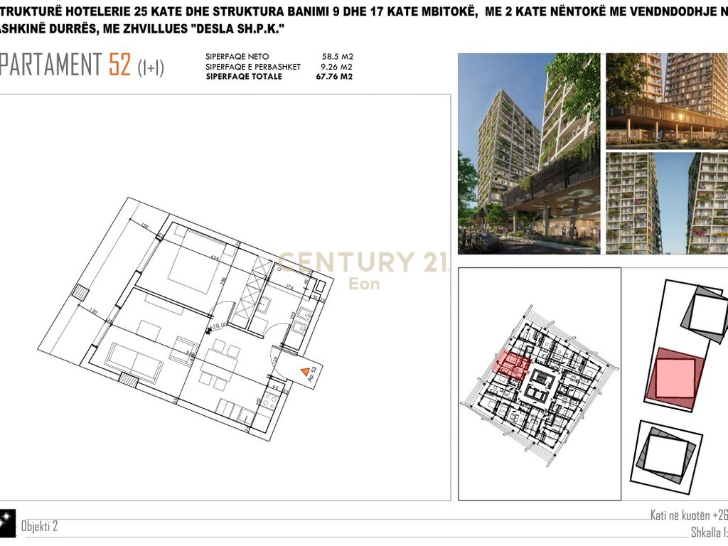 APARTAMENT 1+1 PER SHITJE TEK "DESLA TOWER" PLAZH,DURRES !