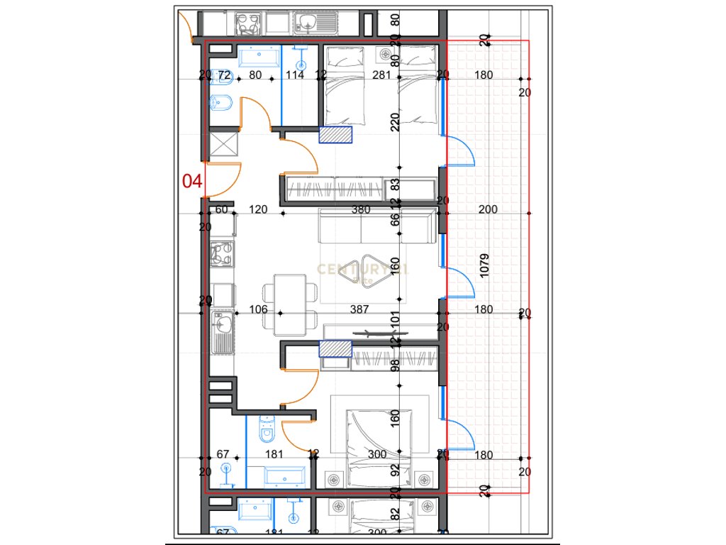Shitet Apartament 2+1+2+Verandë në Kompleksin White Power, Kamez Qendër, Tiranë