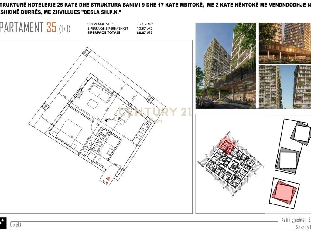 APARTAMENT 1+1 PER SHITJE TEK "DESLA TOWER" PLAZH,DURRES !