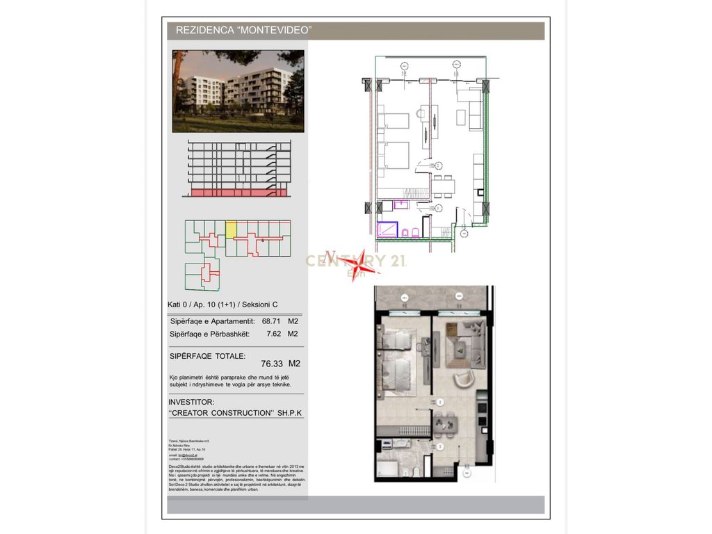 SHITET APARTAMENT 1+1 MONTEVIDEO RESIDENCE TE MALI ROBIT!