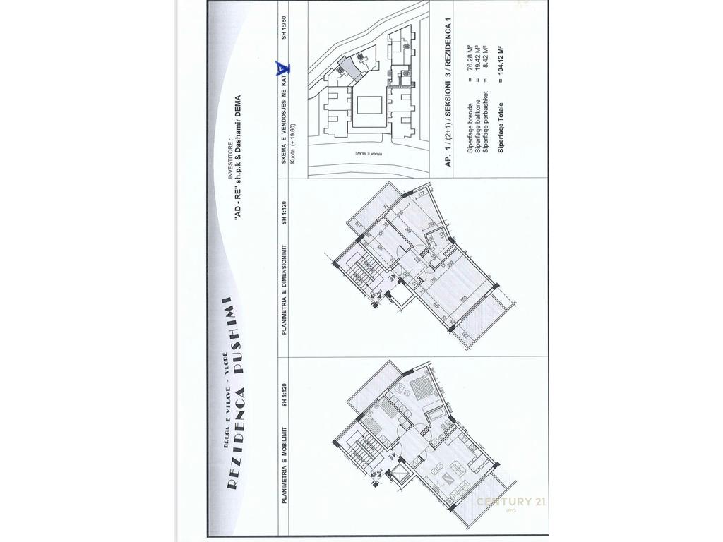 Apartament 2+1 per shitje tek Uji i Ftohte