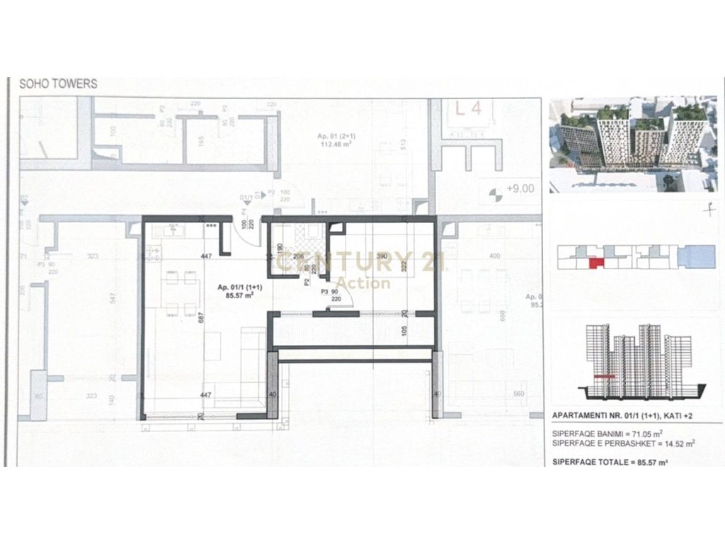 RESIDENCA SOHO TOWERS,OFROJME PER SHITJE APARTAMENT 1+1!