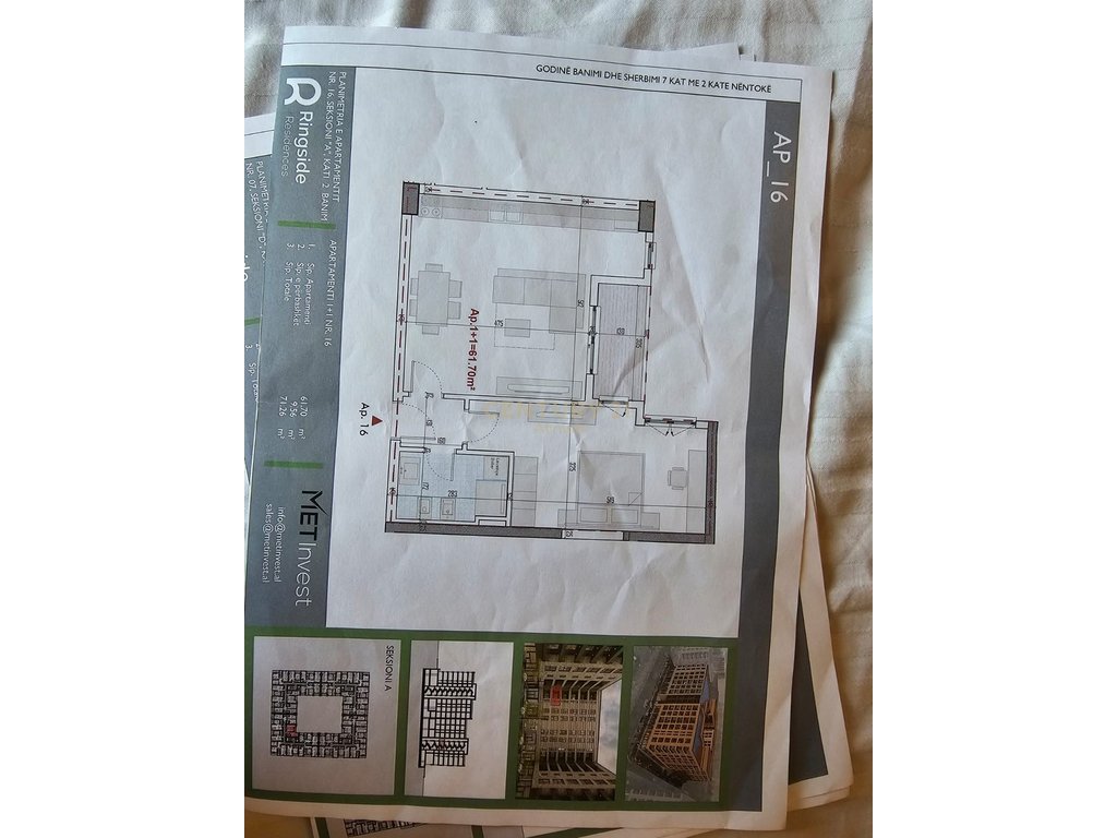 SHITET APARTAMENT 1+1 TEK REZIDENCA " RING SIDE "  , PASKUQAN !!!