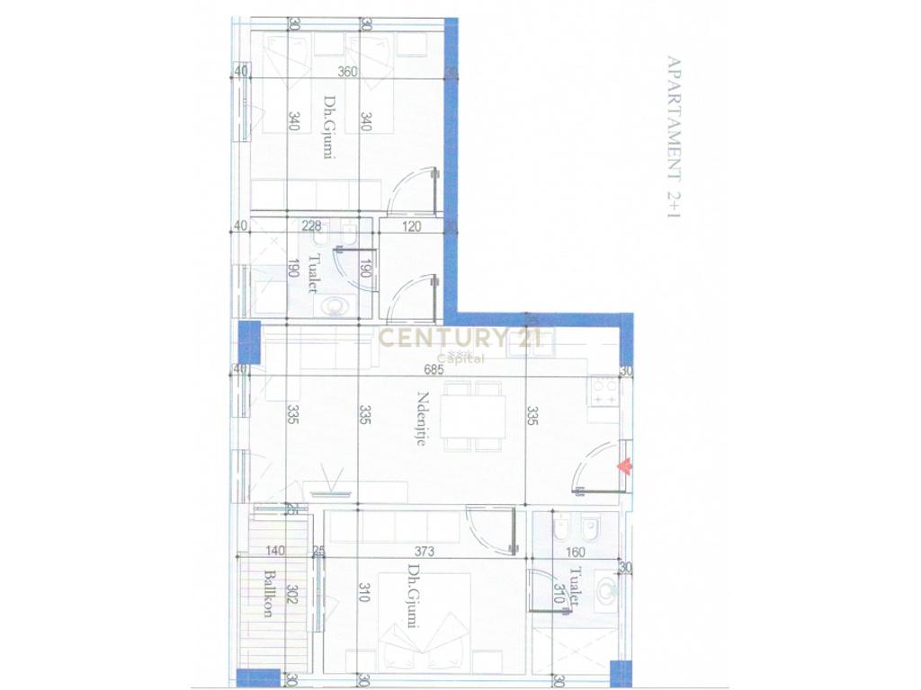Shesim apartament 2+1+2+P tek Tirana Entry!