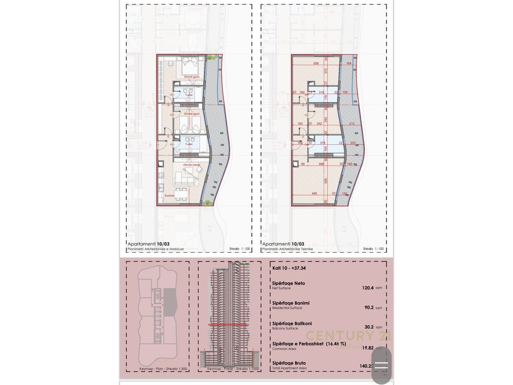EKSKLUZIVE SHITET APARTAMENT 2+1+2 TEK TOP SEVEN TOWER!