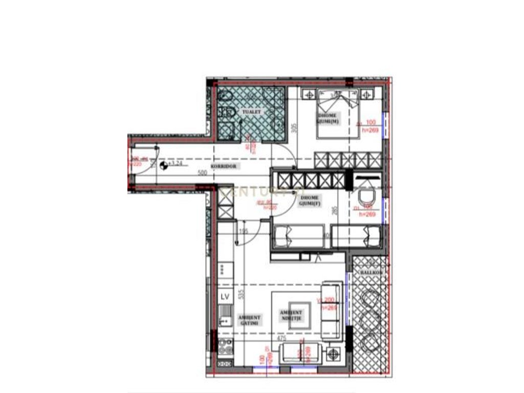 Shesim  apartament 1+1,ne Sauk te Vjeter tek “Porta e re”!