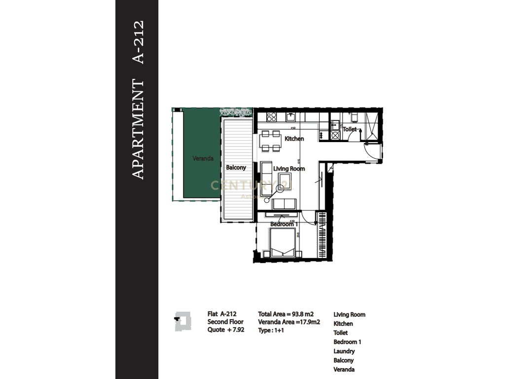 SHITET APARTAMENT 1+1 NE GREEN TERRACE RESIDENCE, PALASE