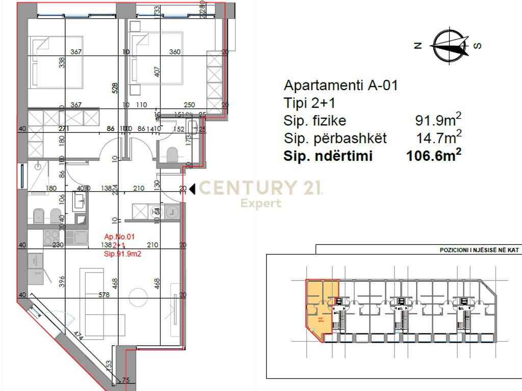 APARTAMENTE 2+1 PER SHITJE, GJIRI I LALZIT !!