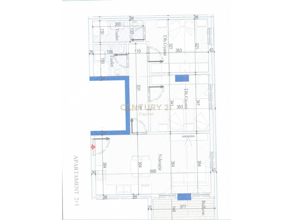 Shesim apartament 2+1+2+P  tek Tirana Entry!