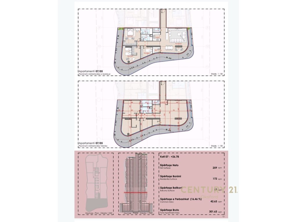 SHITET APARTAMENT 3+1+2+DEPO+LAVANDERI TEK TOP SEVEN TOWER!