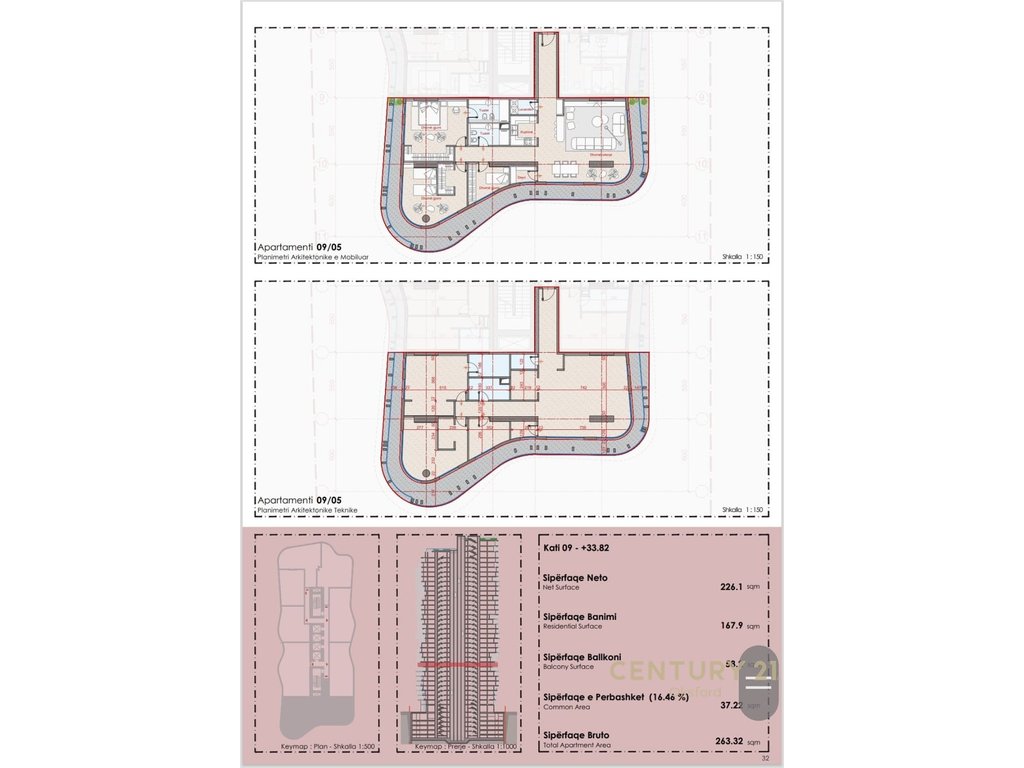 SHITET APARTAMENT 3+1+2 TEK TOP SEVEN TOWER!