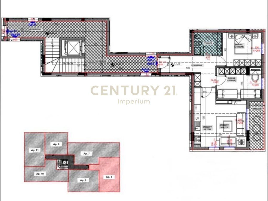 Apartament 2+1 për shitje , Sauk!