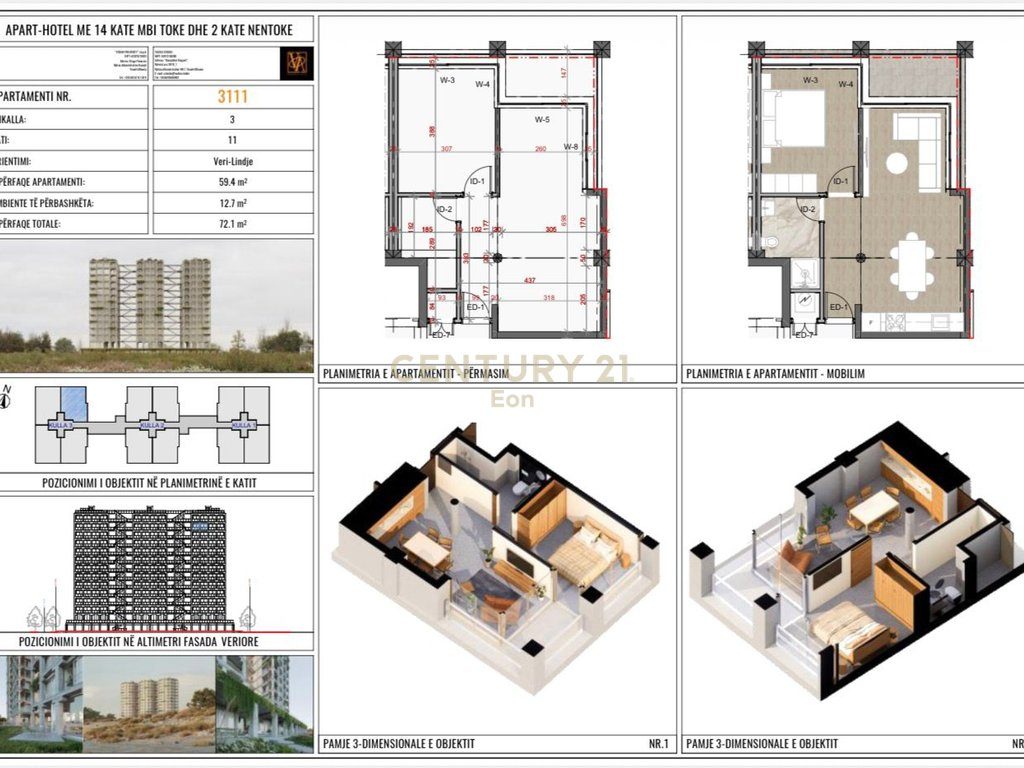 EKSKLUZIVE!! SHITET APARTAMENT 1+1, PAMJE DETI THREE GARDENS RESIDENCE QERRET!