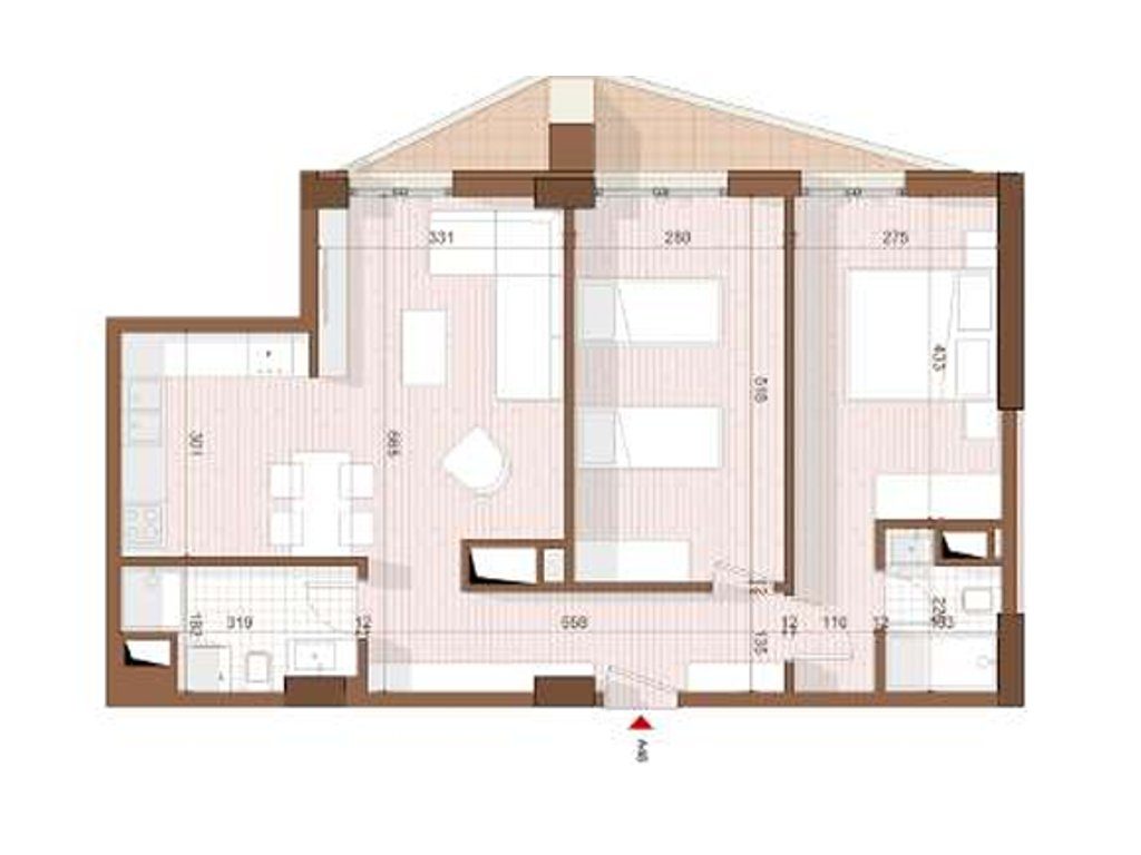 SHITET APARTAMENT 2+1+2 NE SHENGJIN