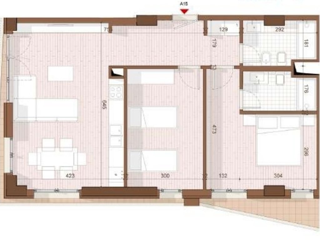 SHITET APARTAMENT 2+1+2 NE SHENGJIN