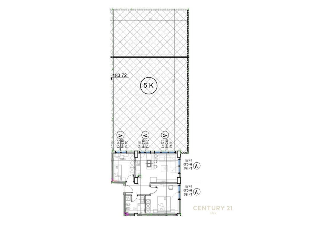 Shitet apartament 2+1me verande te Rezidenca Kodra e Diellit.
