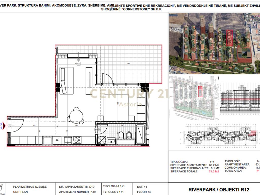 Shitet apartament 1+1, River Park Residence