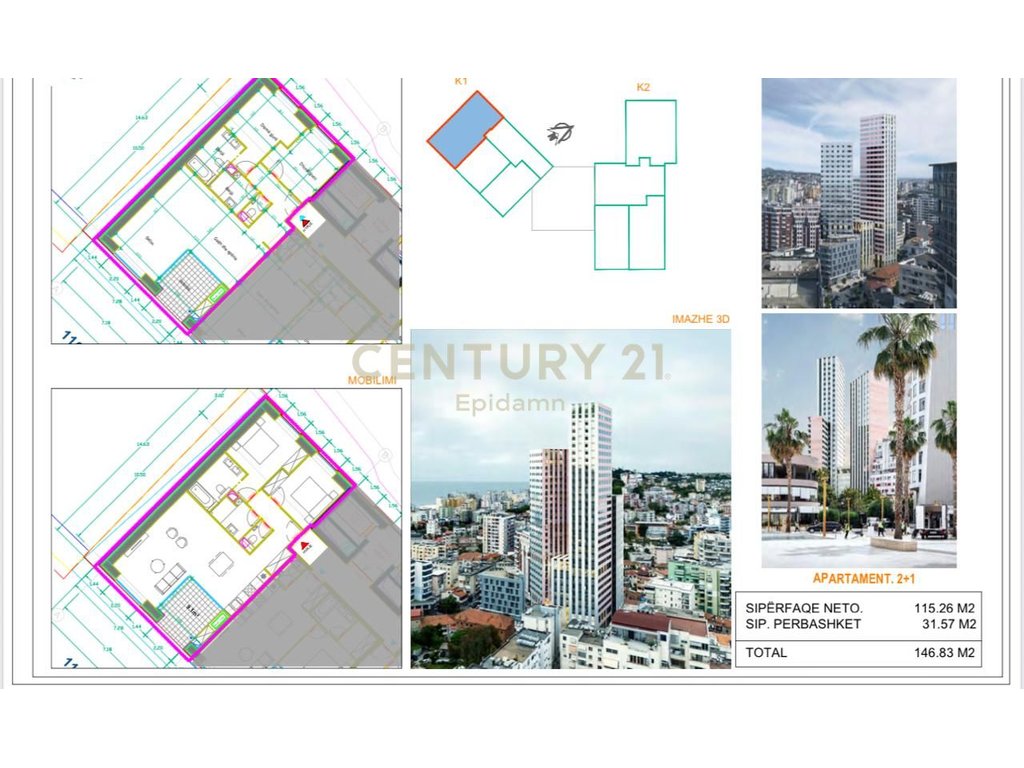 APARTAMENT 2+1 PËR SHITJE , DURRËS TOWER
