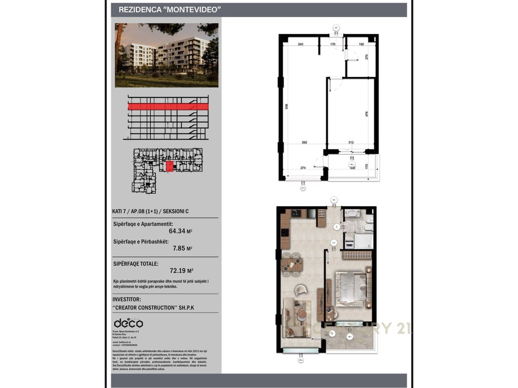 SHITET APARTAMENT 1+1 MONTEVIDEO RESIDENCE TE MALI ROBIT !
