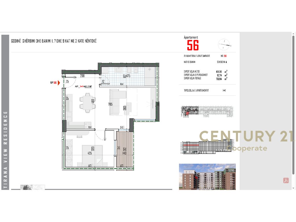 EKSLUZIVE! SHESIM APARTAMENT 1+1 PËRBALLË RRUGËS 5 - MAJI & PRANË BULEVARDIT TË RI NË PASKUQAN.