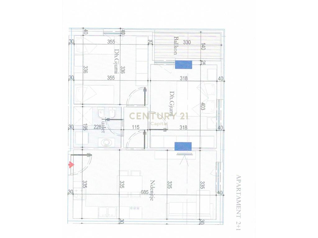 Shesim apartament 2+1+P tek Tirana Entry!