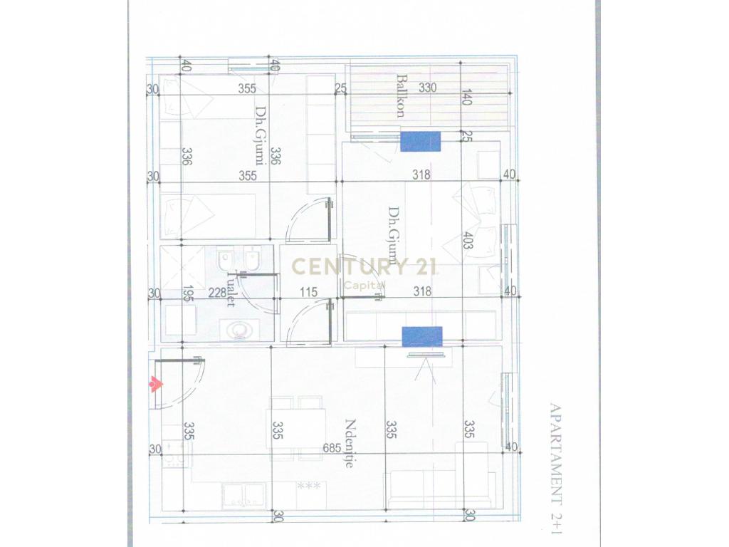Shesim apartament 2+1+P tek Tirana Entry!