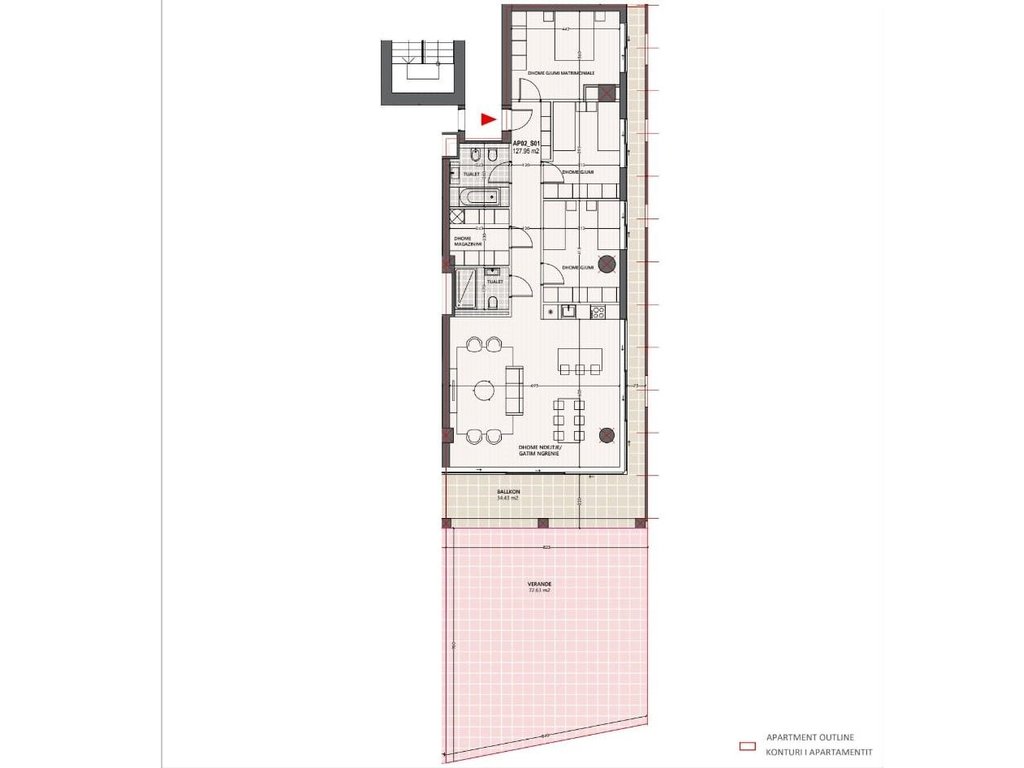 SHITET APARTAMENT 3+2 +PARKIM DHE VERANDE ME PAMJE NGA DETI ,TEK "VLORA MARINA"!