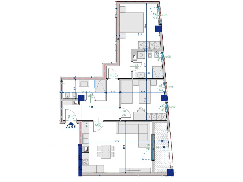 Shitet Apartament 2+1 – 103.87 m² Totale