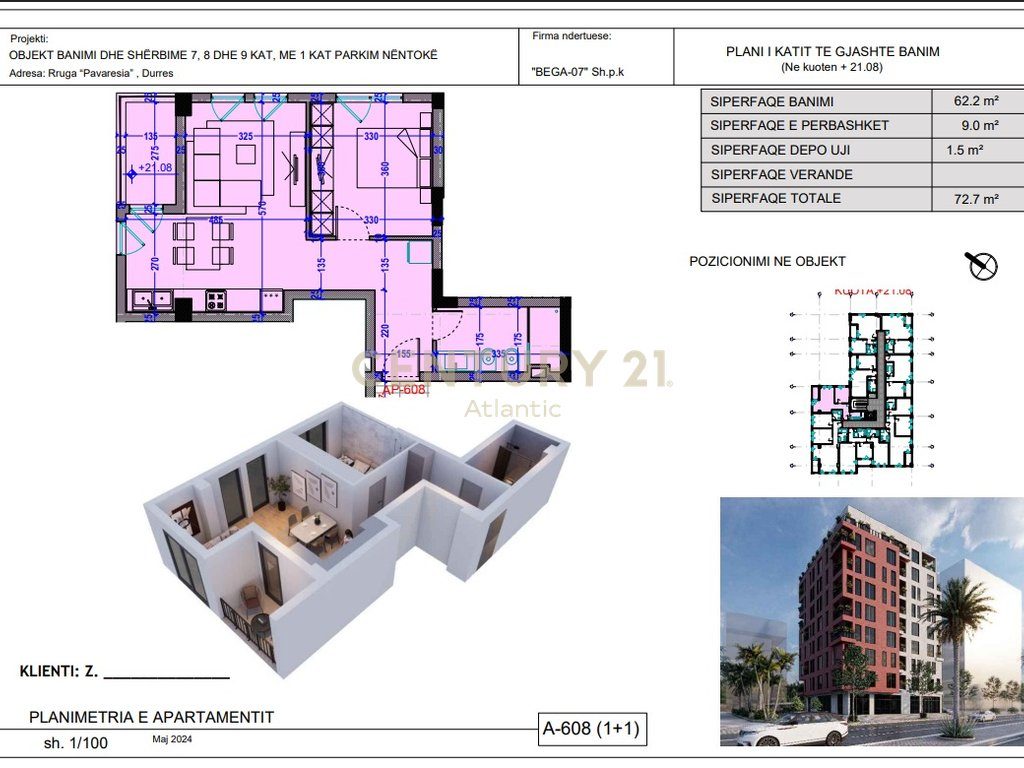 Apartament 1+1 Për Shitje në Plazh, Durrës