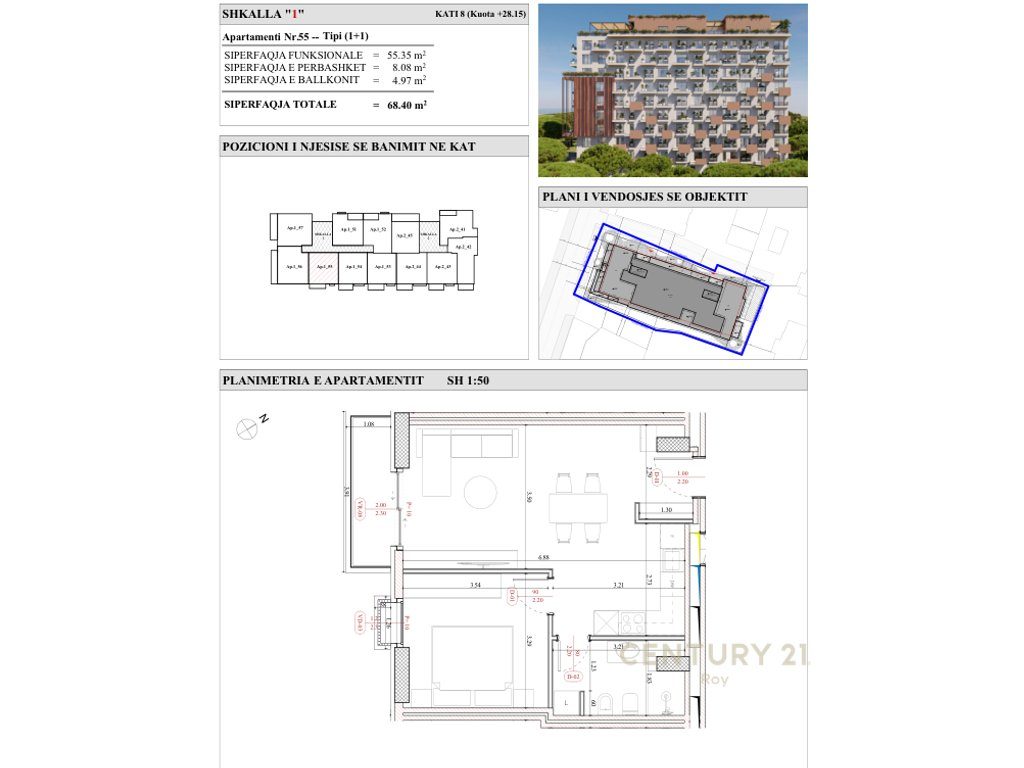 INVESTO PRANE DETIT, "ALMAR RESIDENCE" , APARTAMENTE 50 METRA LARG ME DETIN, MUNDESIA PAGESE ME KESTE !!! - Century 21 A...