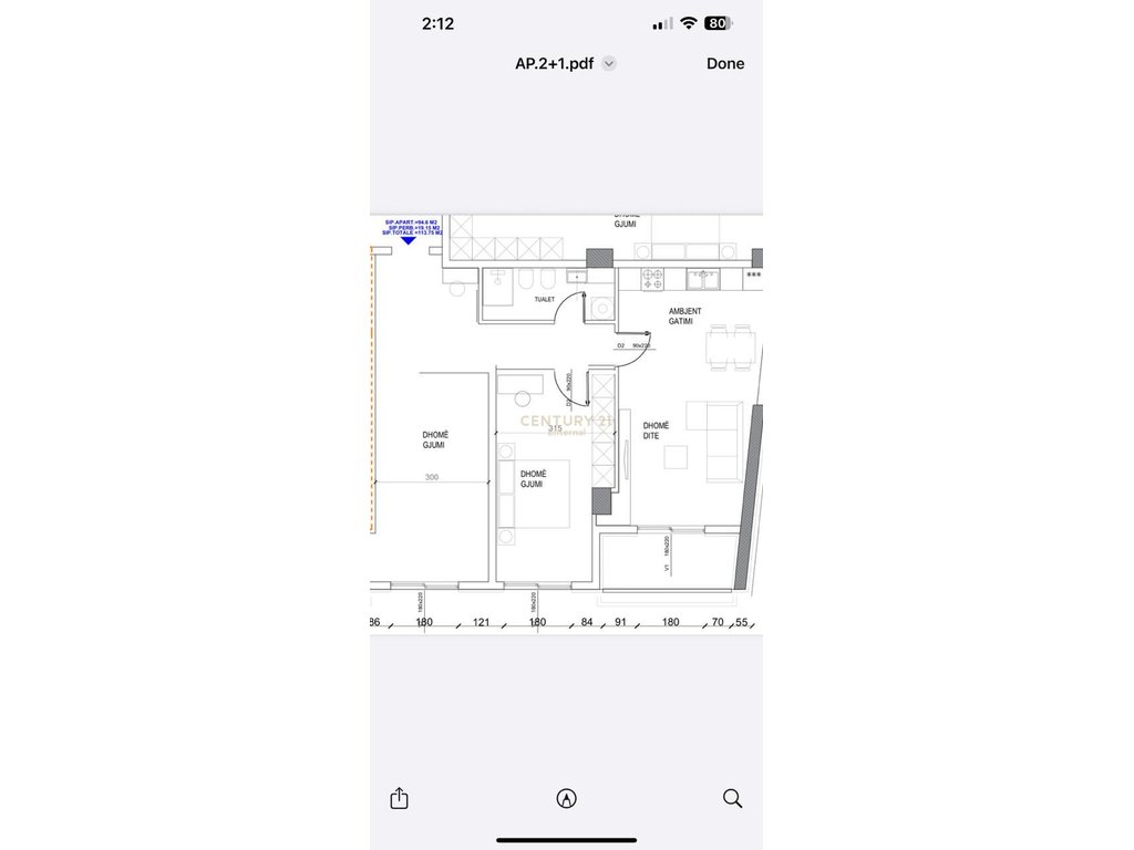 Apartament 2+1 per shitje te fusha e Aviacionit