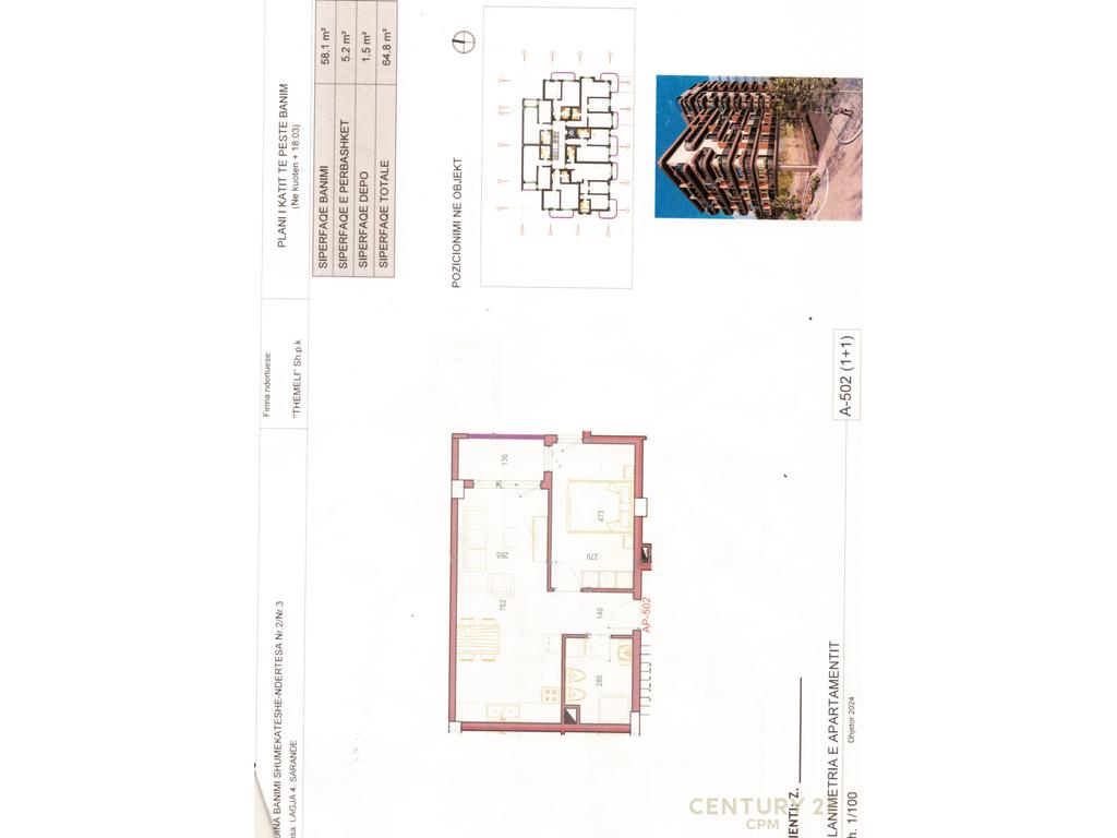 SARANDE SHESIM APARTAMENT 1+1 ME PAMJE NGA DETI ,100 METRA LARG DETIT , MUNDESI PER PAGESA ME KESTE