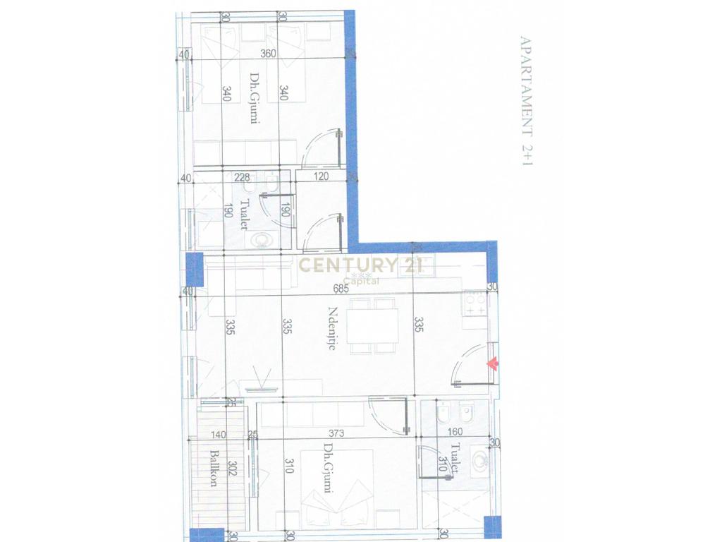 Shesim apartament 2+1+2+P tek Tirana Entry!