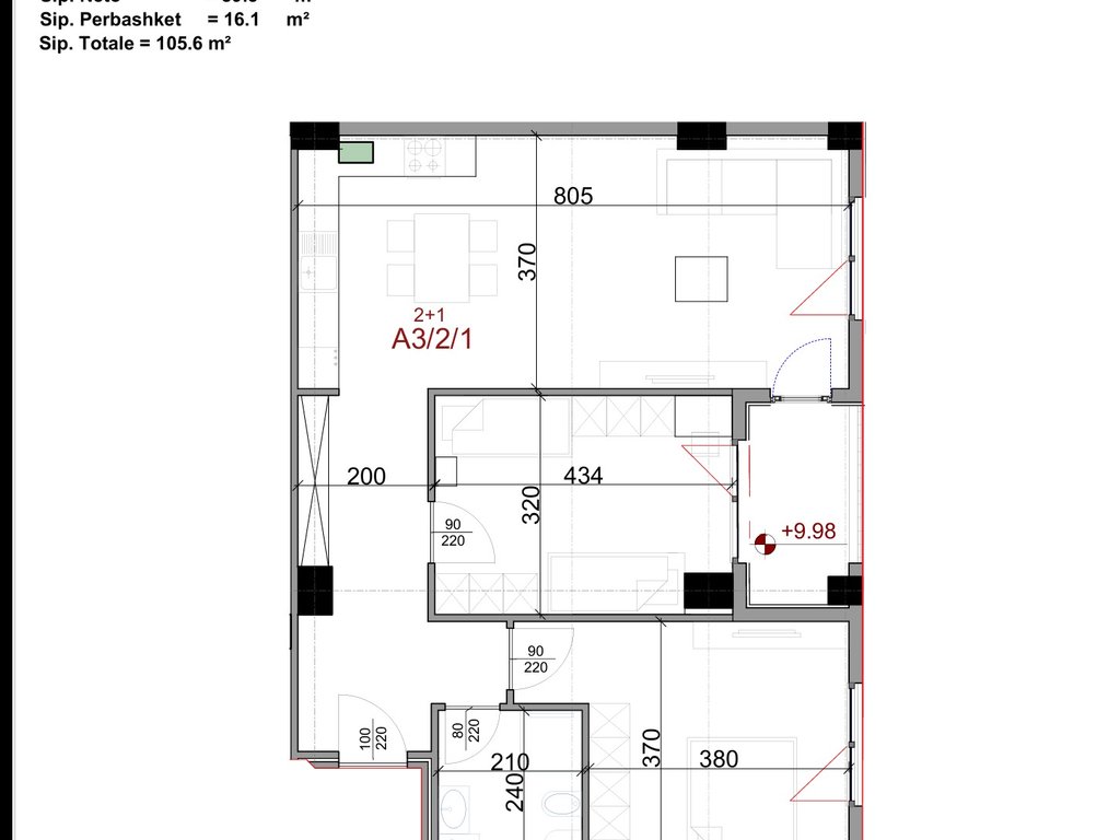 Shitet Apartament 2+1 te Kompleksi Aura ne Rr. Dritan Hoxha
