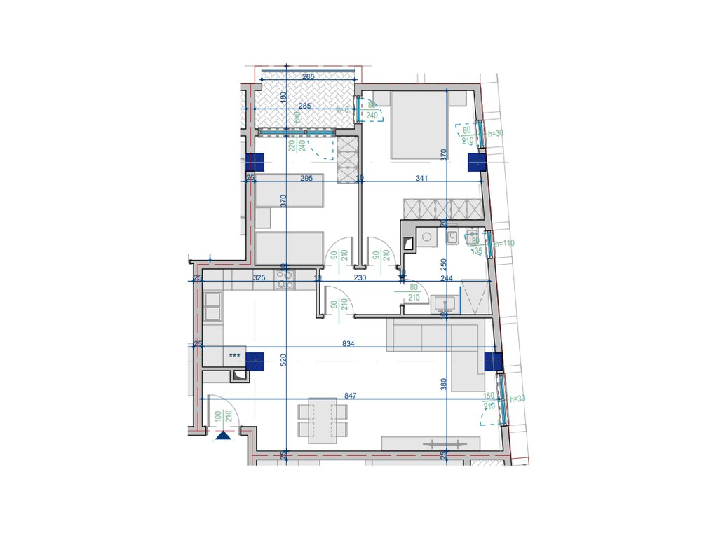 Shitet Apartament 2+1 – 97.88 m² Totale