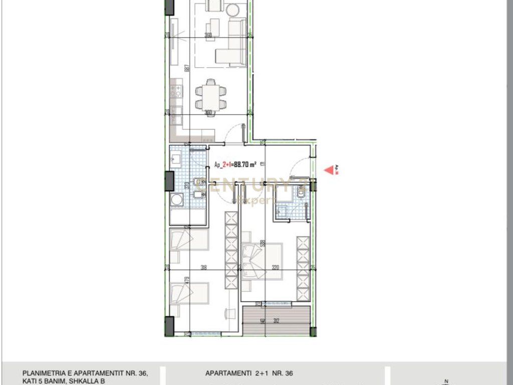 SHITET APARTAMENT 2+1 NE PASKUQAN