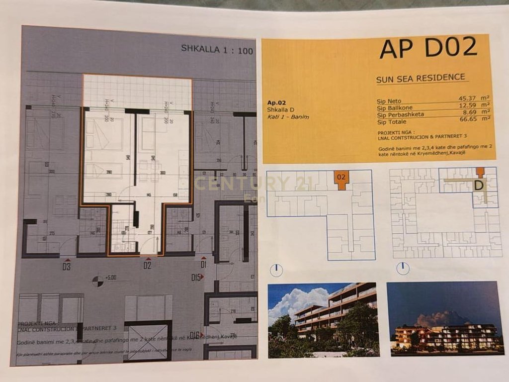SHITET APARTAMENT 1+1 NE REZIDENCEN ME TE RE NE GOLEM, SUN SEA RESIDENCE !!