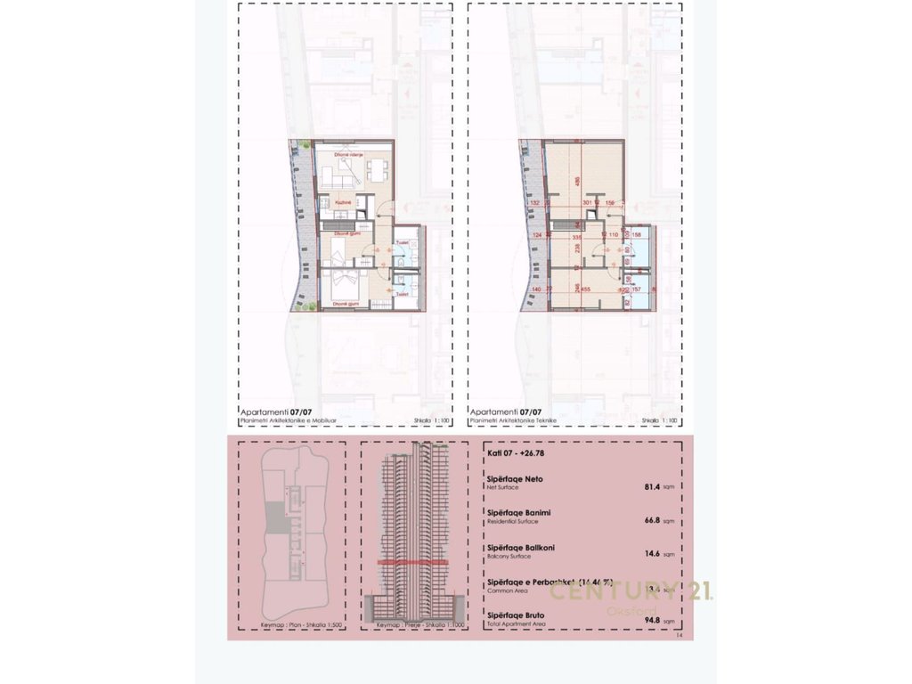 EKSKLUZIVE SHITET APARTAMENT 2+1+2 TEK TOP SEVEN TOWER!