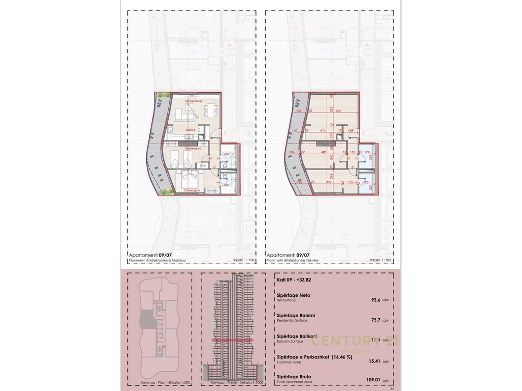 EKSKLUZIVE SHITET APARTAMENT 2+1+2 TEK TOP SEVEN TOWER!