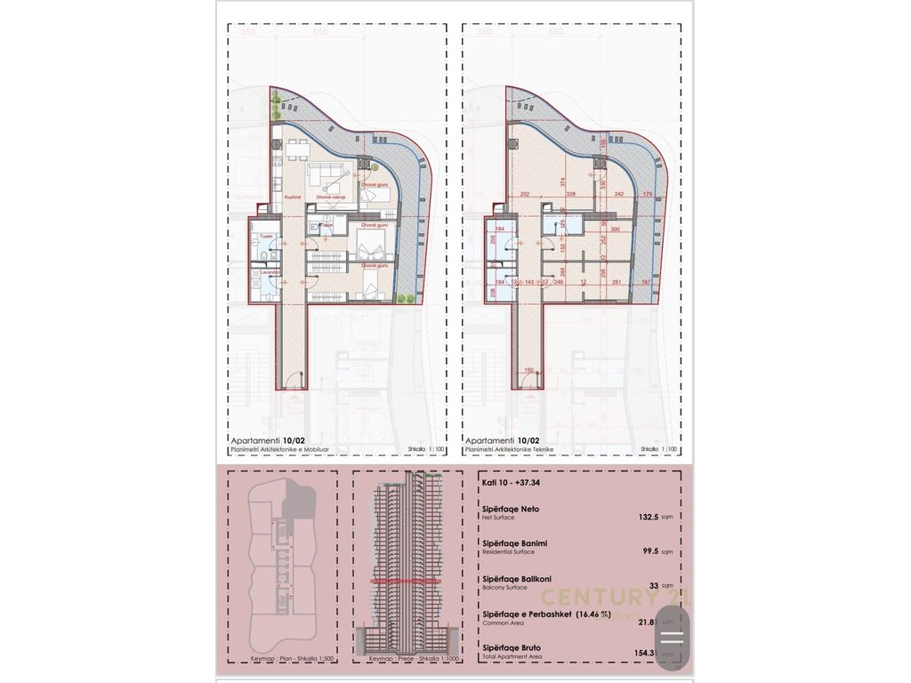 SHITET APARTAMENT 3+1+2 TEK TOP SEVEN TOWER
