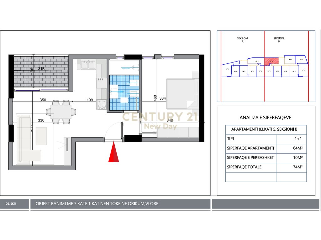 Apartament 1+1 për Shitje në Orikum, Vlorë!