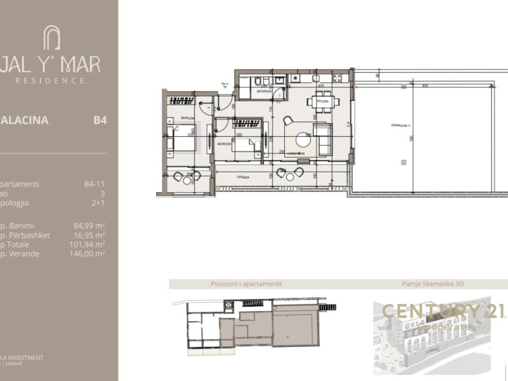 EKSKLUZIVE!!!
SHESIM PENTHOUSE 2+1 ME VERANDE TE MADHE PAMJE NGA DETI  NE KOMPLEKSIN JAL Y MAR RESIDENCE.