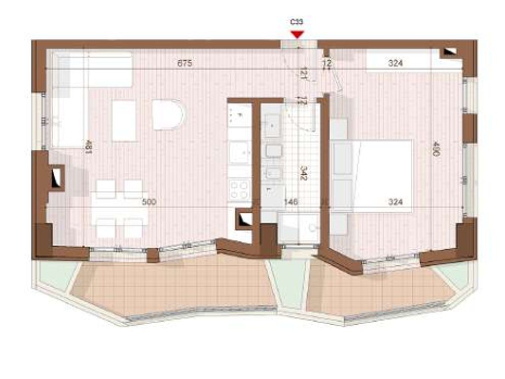 SHITET APARTAMENT 1+1+ VERANDE NE SHENGJIN