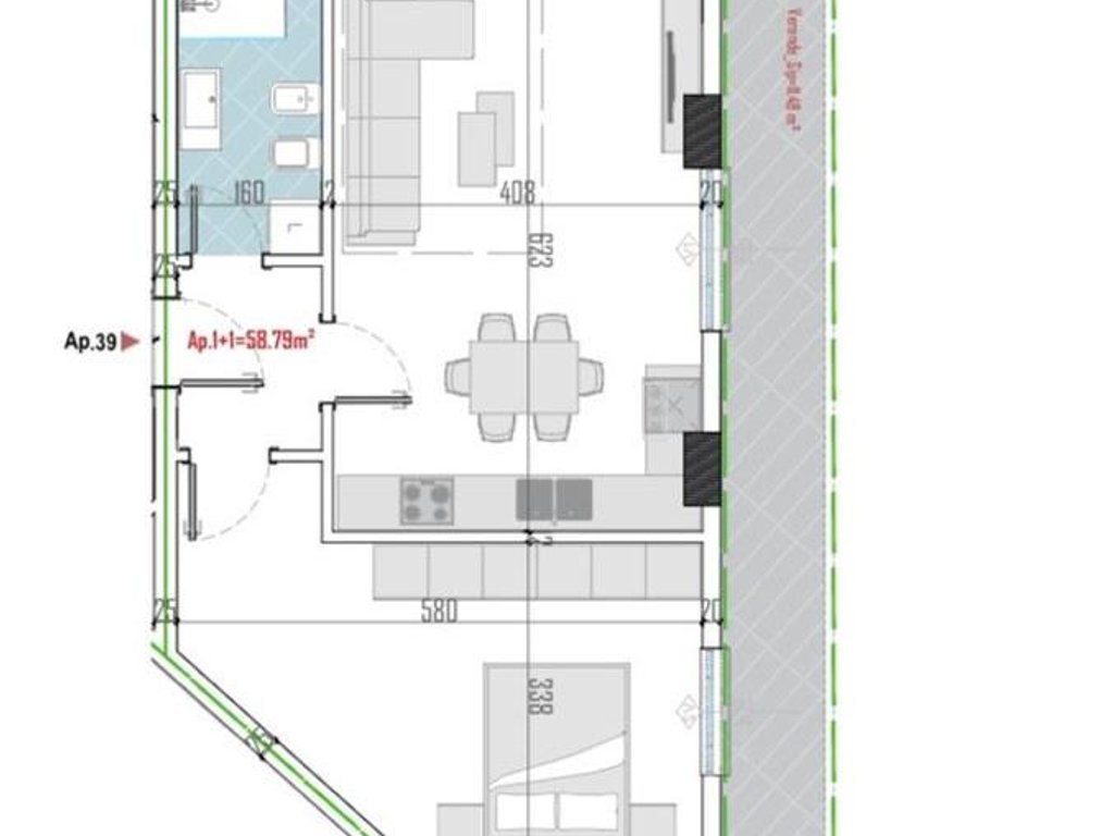Paskuqan, pranë rrugës kryesore ofrojmë për shitje Apartament 1+1+ Verandë| Kati 5! Mundësi pagese me këste! - Century 2...