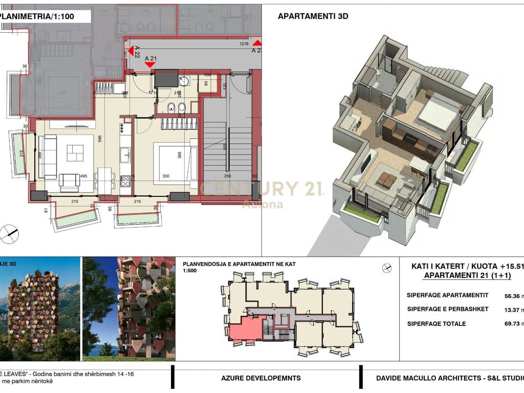 Apartament 1+1 me Pamje Anësore nga Deti te "The Leaves", Uji i Ftohtë