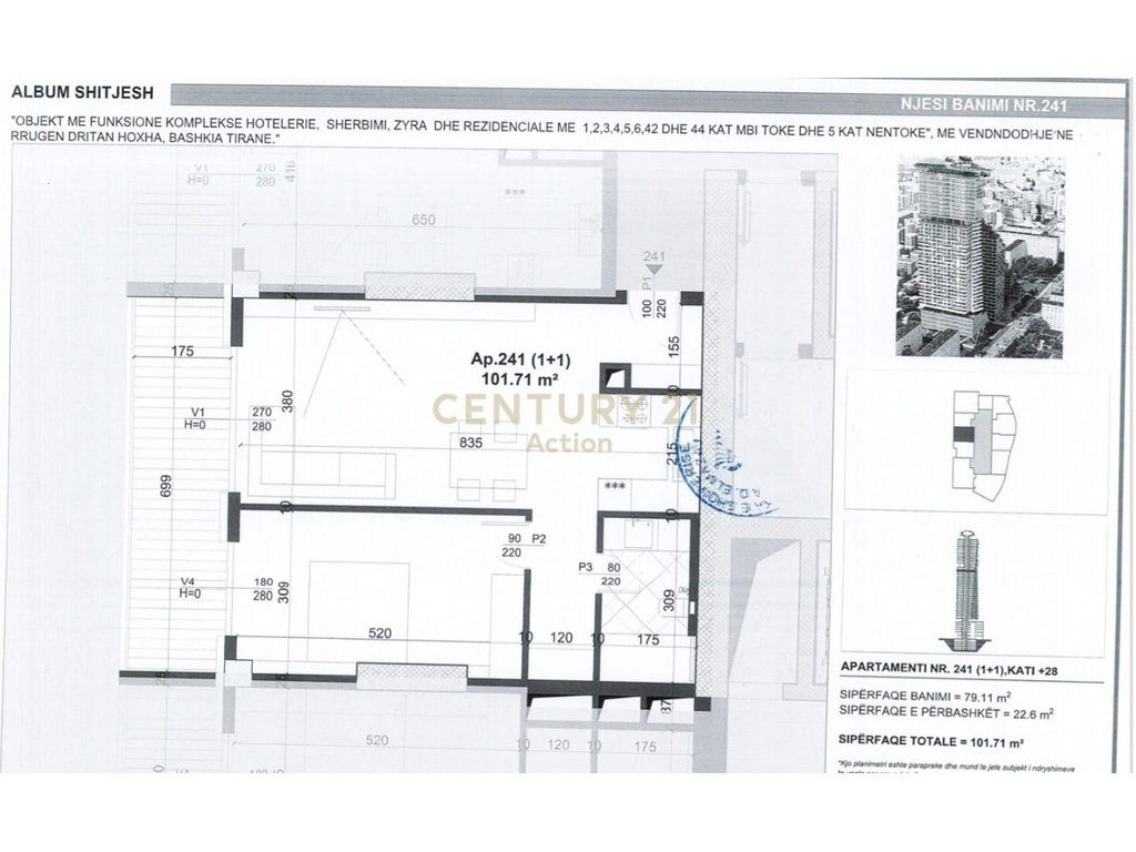 🏢 Shitet Apartament 1+1 në The Forty Four Tower