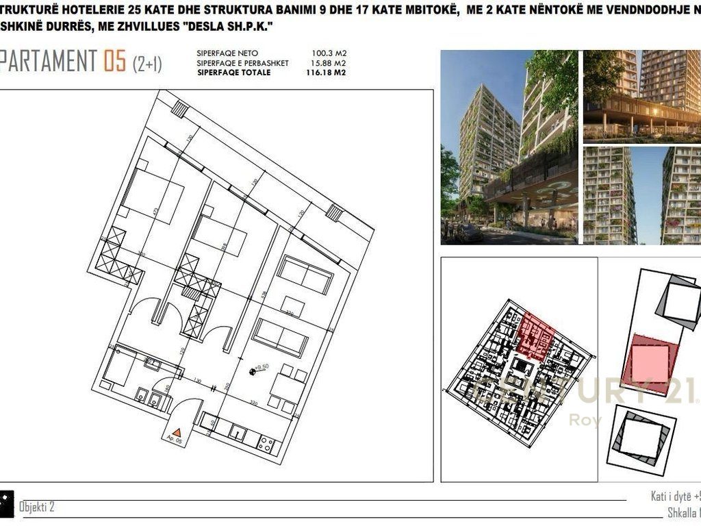 APARTAMENT 2+1 PER SHITJE TEK "DESLA TOWER", PLAZH, DURRES!