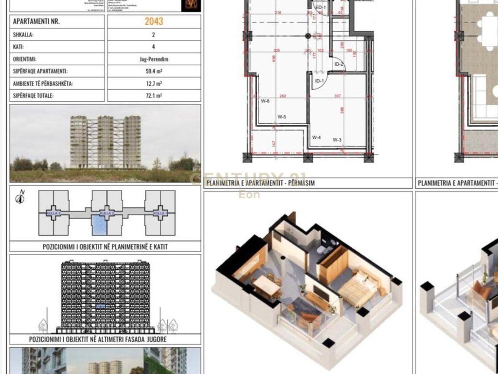 EXCLUSIVE!! SHITET APARTAMENT 1+1, THREE GARDENS RESIDENCE, QERRET!