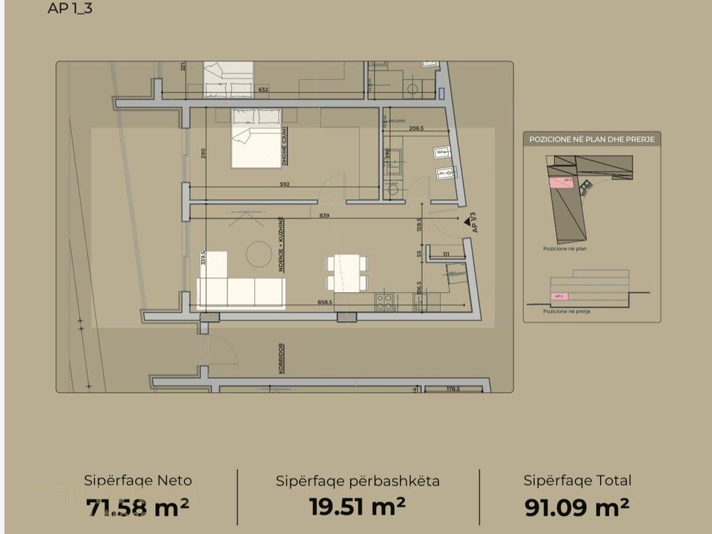 Apartament 1+1 Për Shitje në Mjull - Bathore, Tiranë!